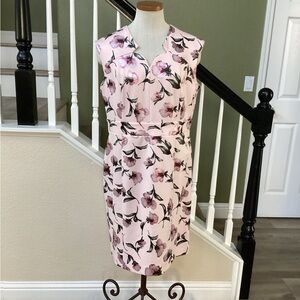 Floral Pink Sleeveless Dress